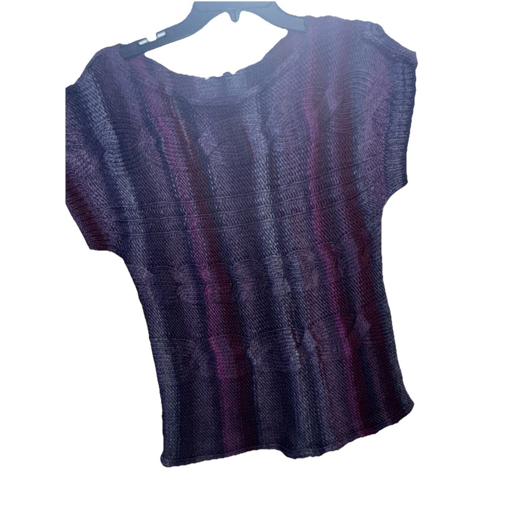 Fioreblu Italy Cable Knit Purple Sweater Size Medium Wool Blend Made In Italy